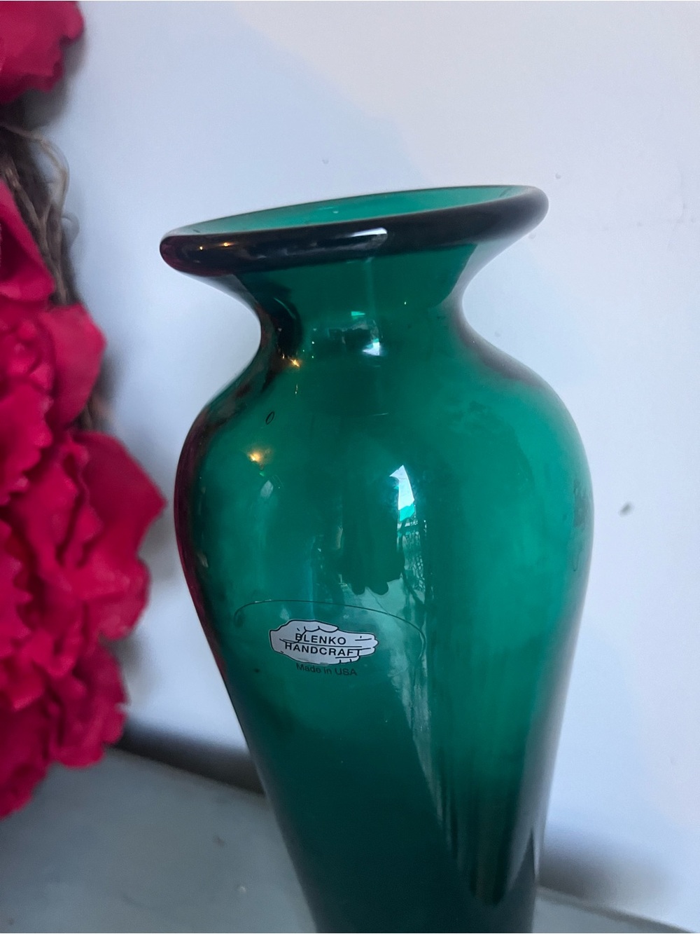 Blenko 8310M Antique Green Floor Vase - Picture 2 of 2
